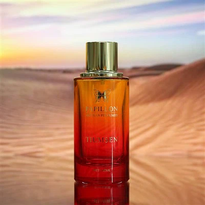 Rautt kringlótt flösku ilmvatn